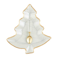 Gold Edge Glass Tree Platter