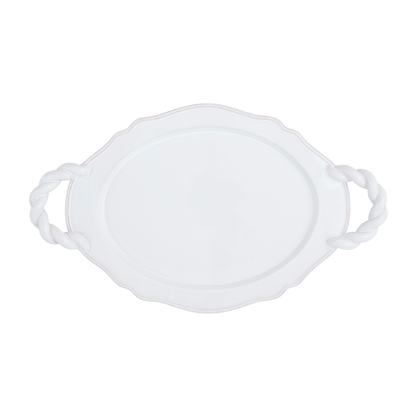 Twisted Handle Ceramic Platter
