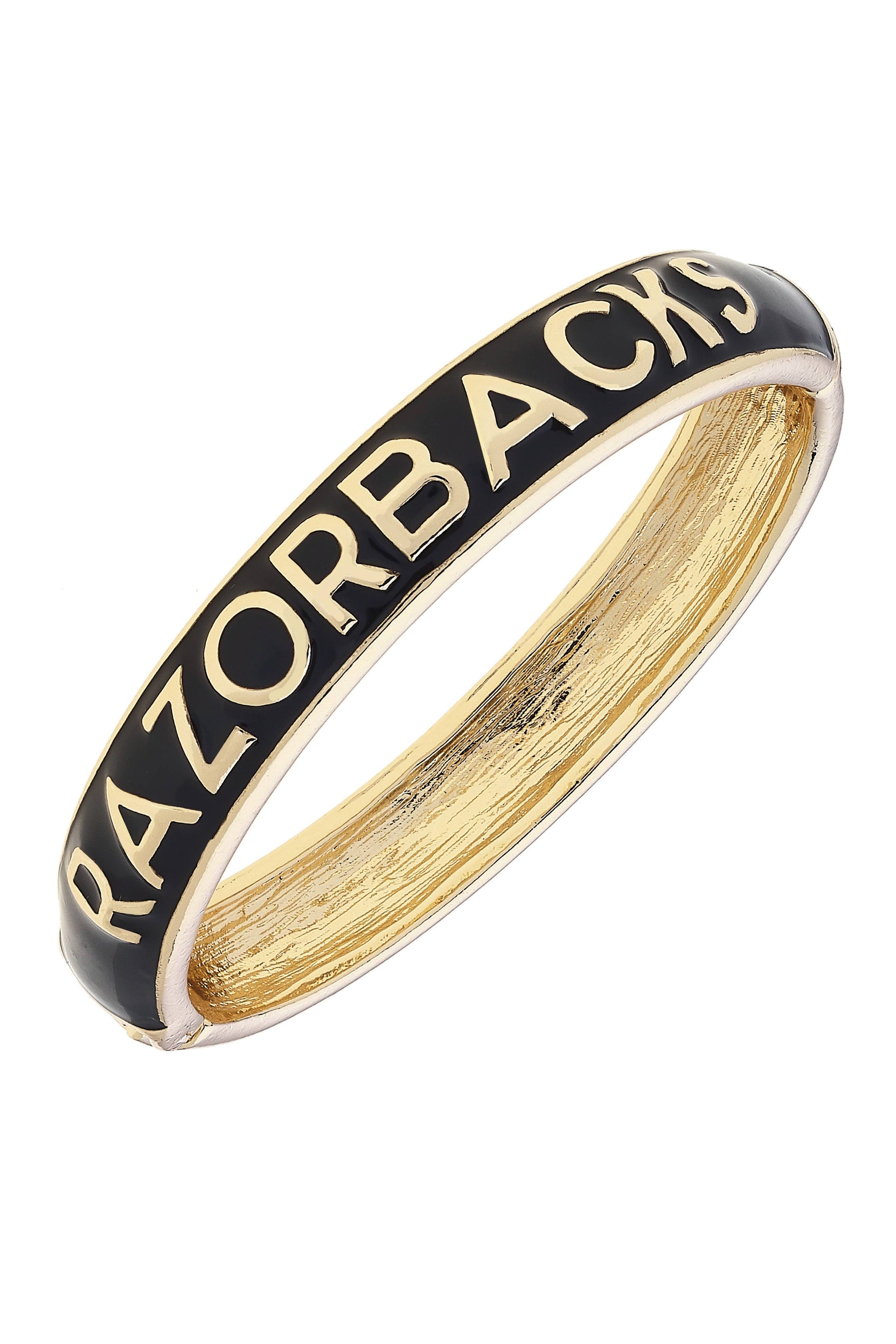 Arkansas Razorbacks Sculpted Enamel Hinge Bangle: Black
