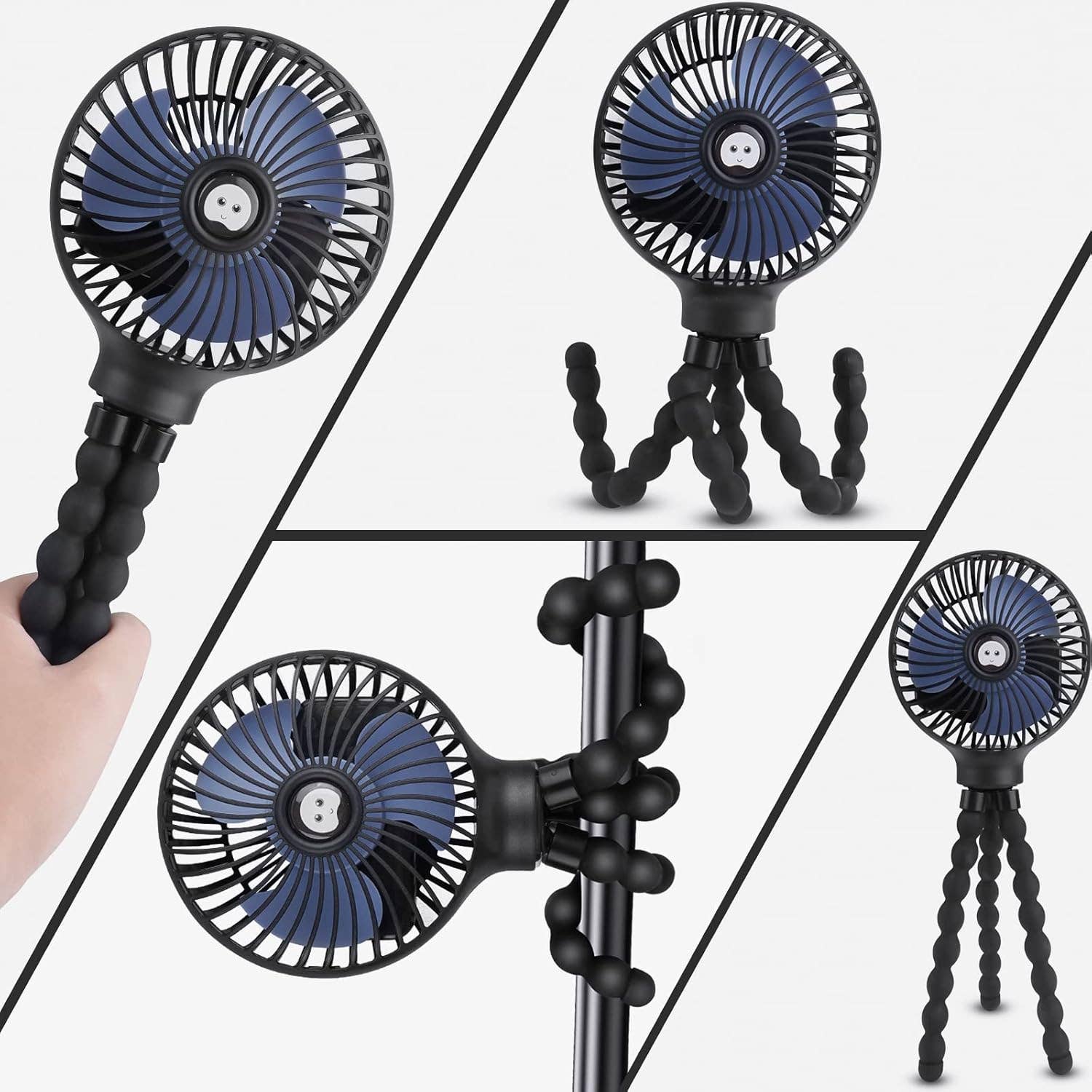 Portable Tripod Fan: White