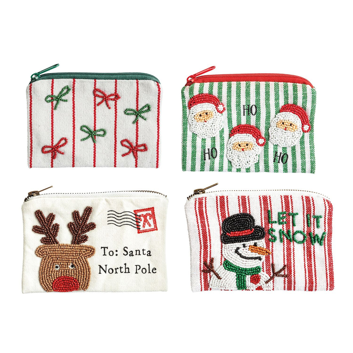 Christmas Beaded Pouch