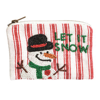 Christmas Beaded Pouch