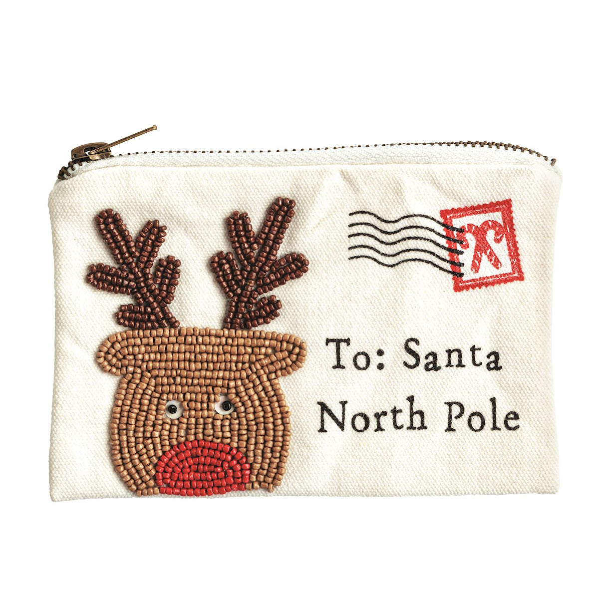 Christmas Beaded Pouch