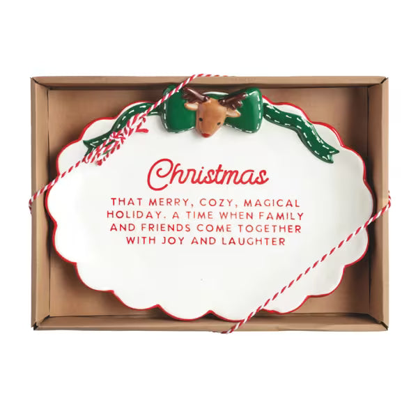 Decorative Christmas card with reindeer design in a box