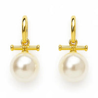 Toggle Bar Pearl Earrings- Modern Classic Style