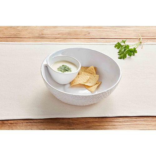 Textured Chip and Dip Bowl
