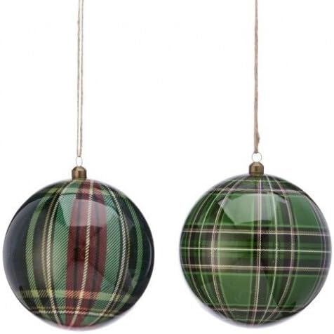 6" GENTLEMEN STYRO PLAID BALL ORNAMENT