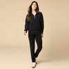 Vintage Velvet 1/4 Zip With Jogger- Black