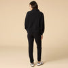 Vintage Velvet 1/4 Zip With Jogger- Black