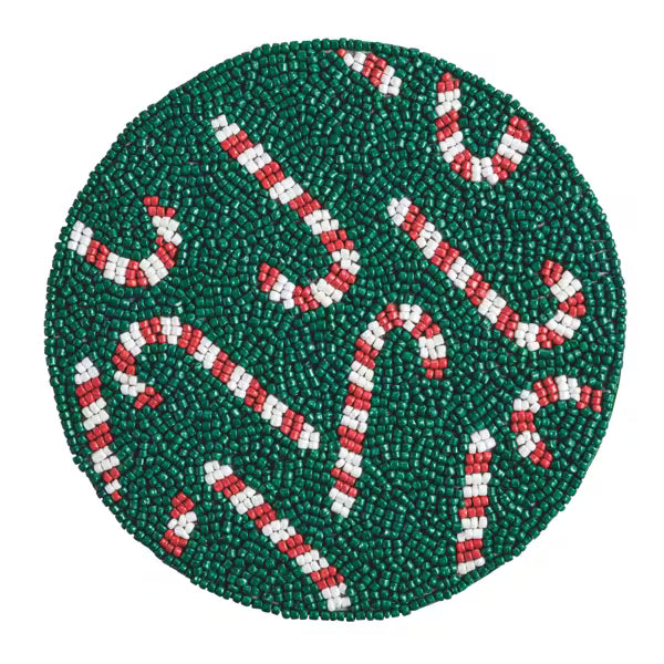 Candy Cane Beaded Trivet