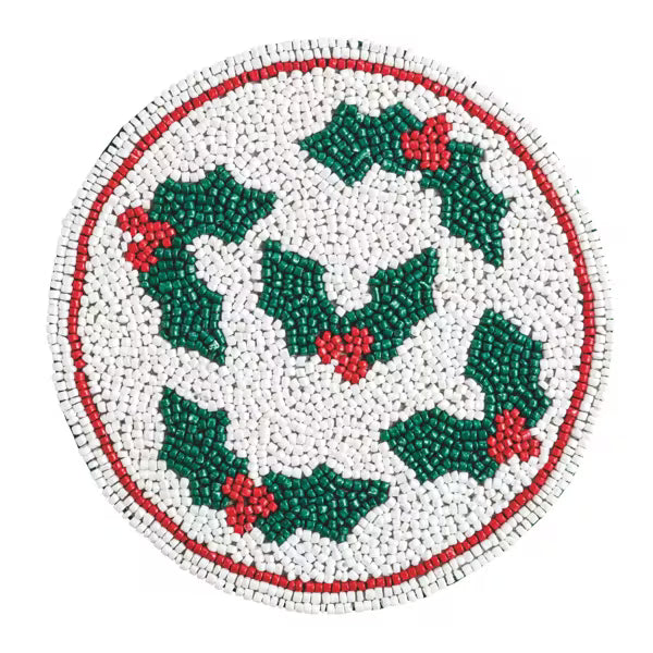 Holly Beaded Trivet