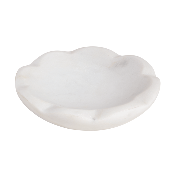 White Marble Scallop Dish