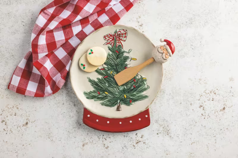 Snow Globe Cookie Plate Set