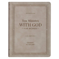 Book titled 'Ten Minutes with God for Women' by Debbie Aldsdorf on a white background