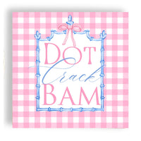 Dot Crack Bam Pink Plaid Cocktail Napkin 24 Ct