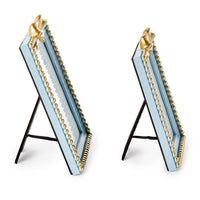 Blue Golden Beaded Bow Frames