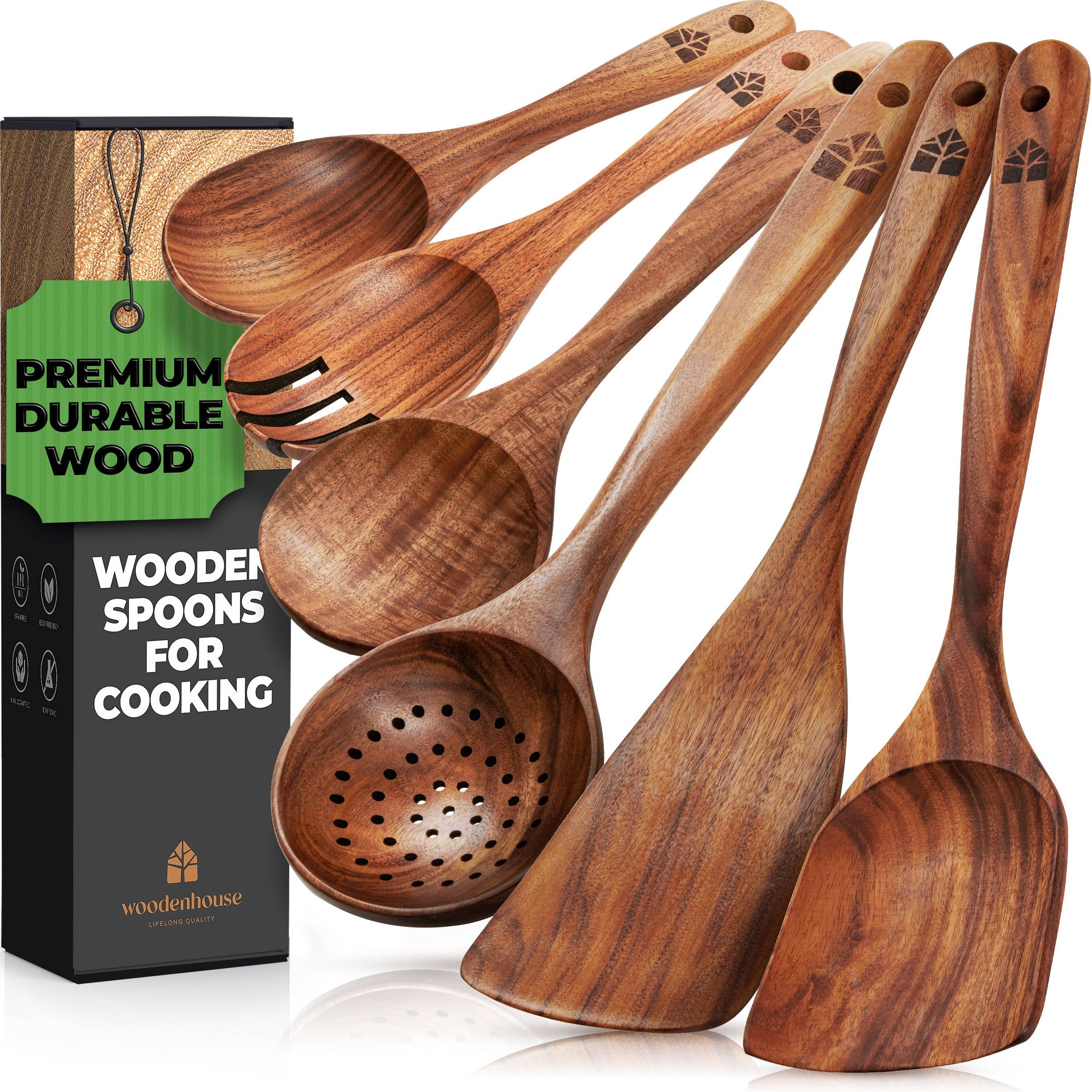 6 Piece Wooden Spoon Set