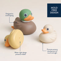 Set of 3 rubber duck bath toys