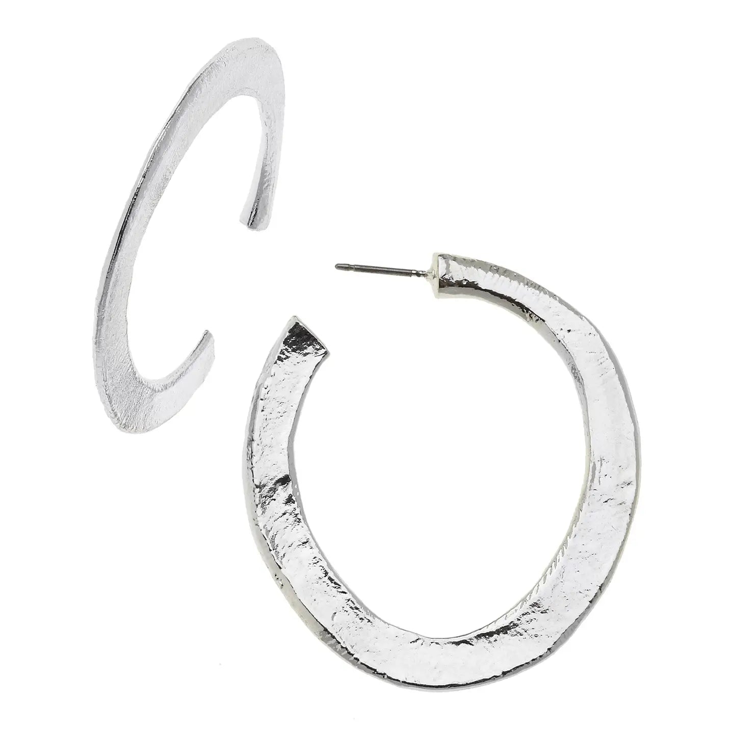 Hammered Hoops-Silver