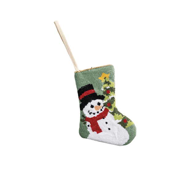Snowman Needle Point Stocking Ornament