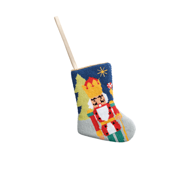 Nutcracker Needle Point Stocking Ornament