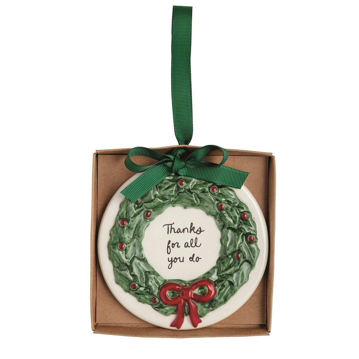 Wreath Thank You Ornament