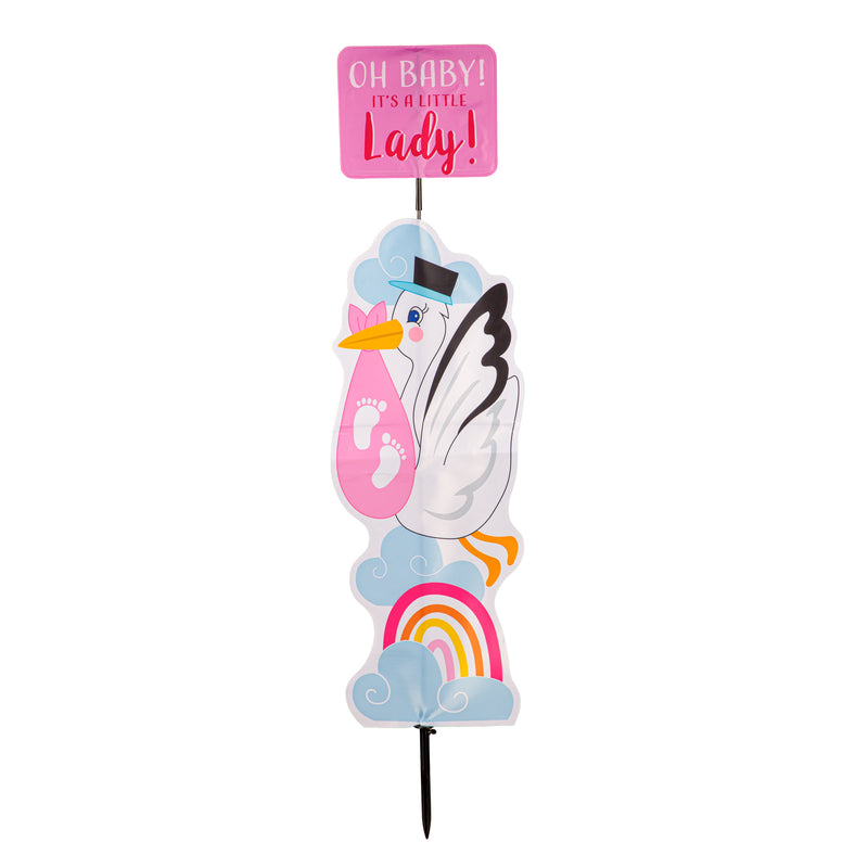 Oh Baby! It's a Little Lady! Fabric Garden Stake
