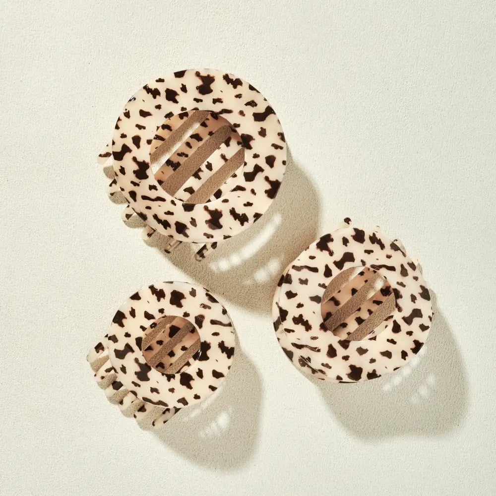 Flat Circle Hair Clip  - Blonde Tortoise