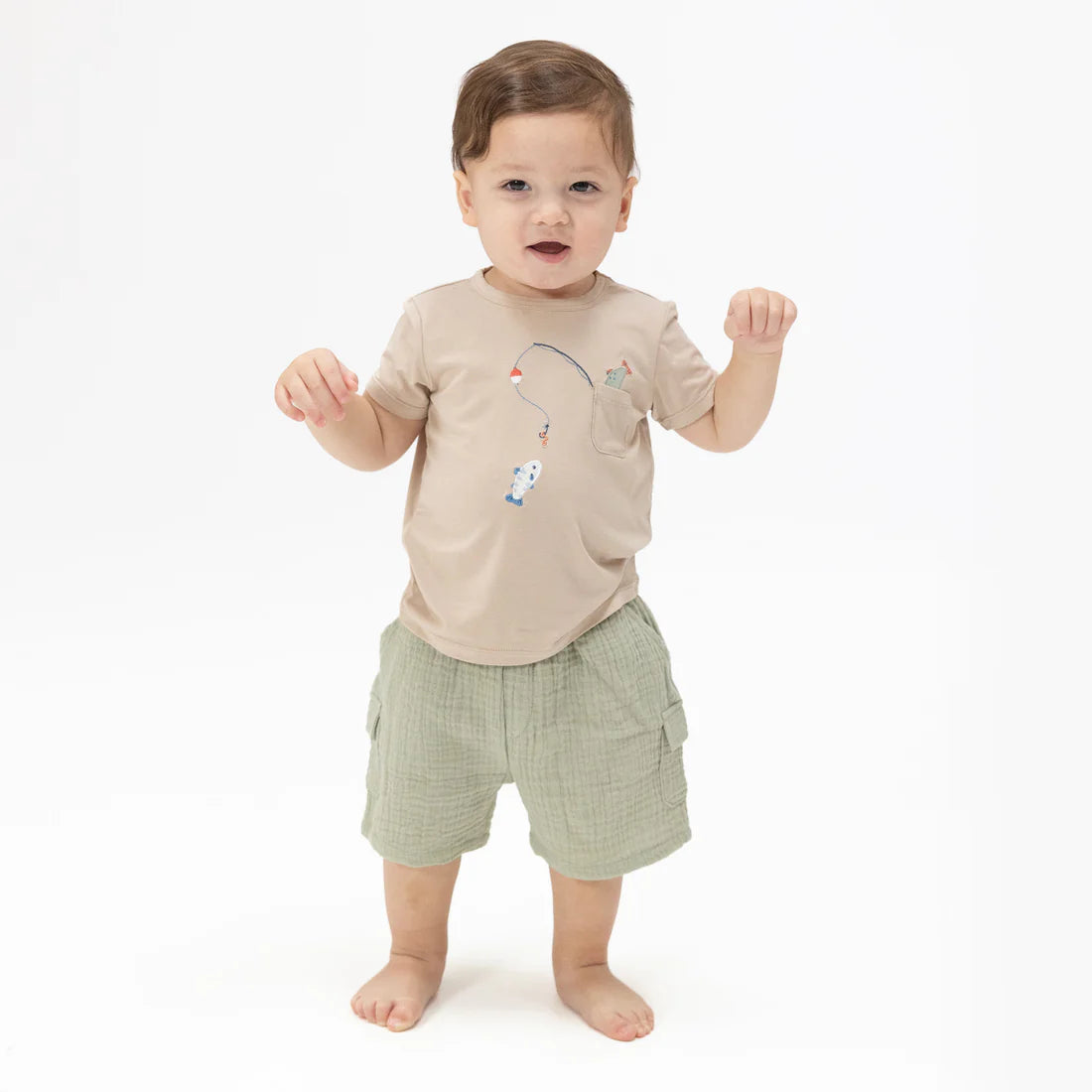 Crew Neck Tee with Cargo Short