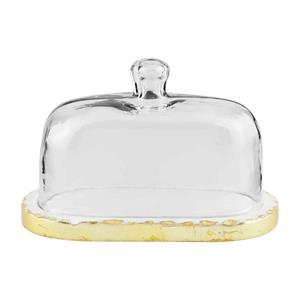 Gold Edge Butter Dish