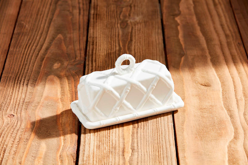 Ceramic Bamboo Butter Dish
