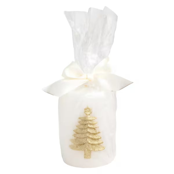 Gold Tree Pillar Candle