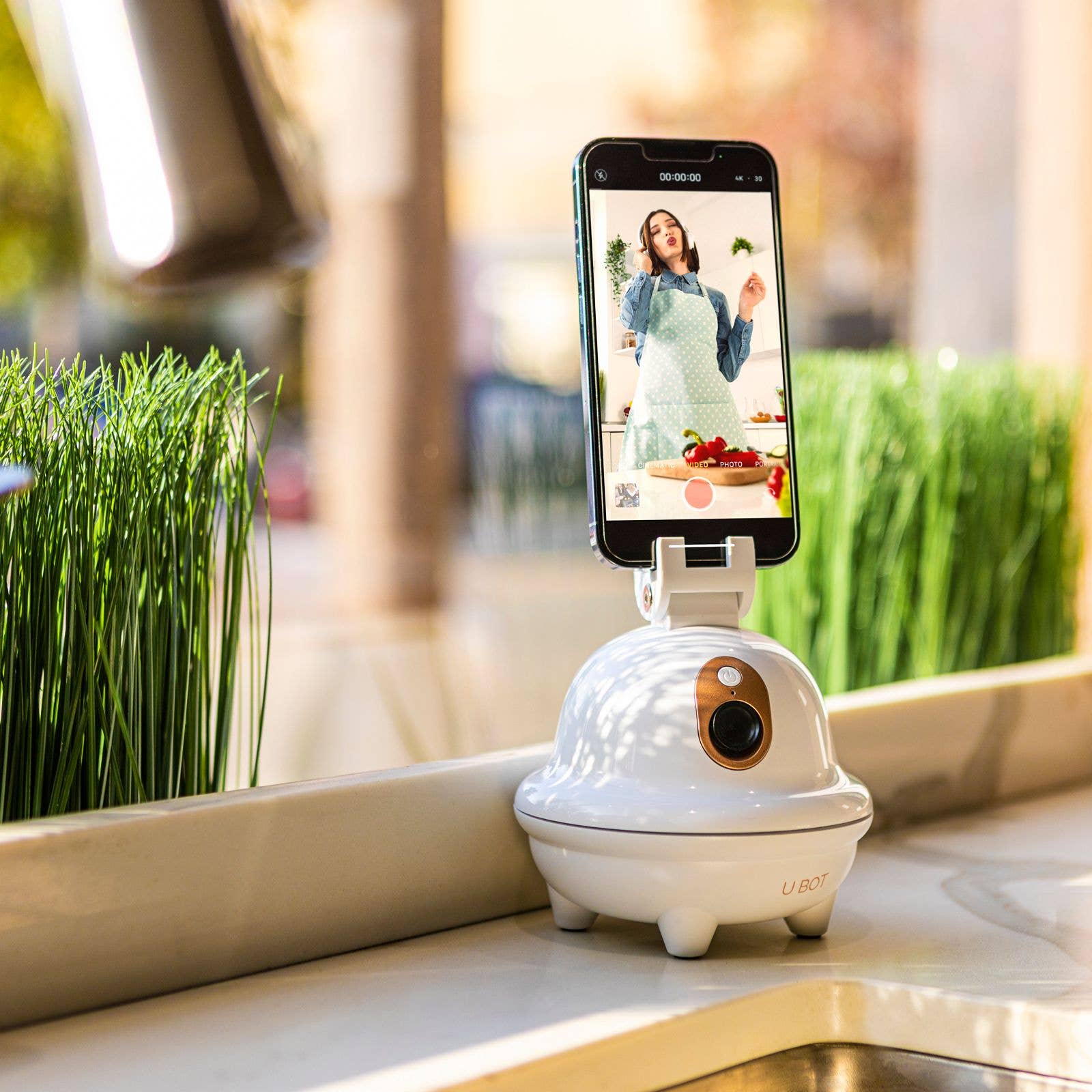 U BOT - Camera Bot with Smart Facial Recognition-Black