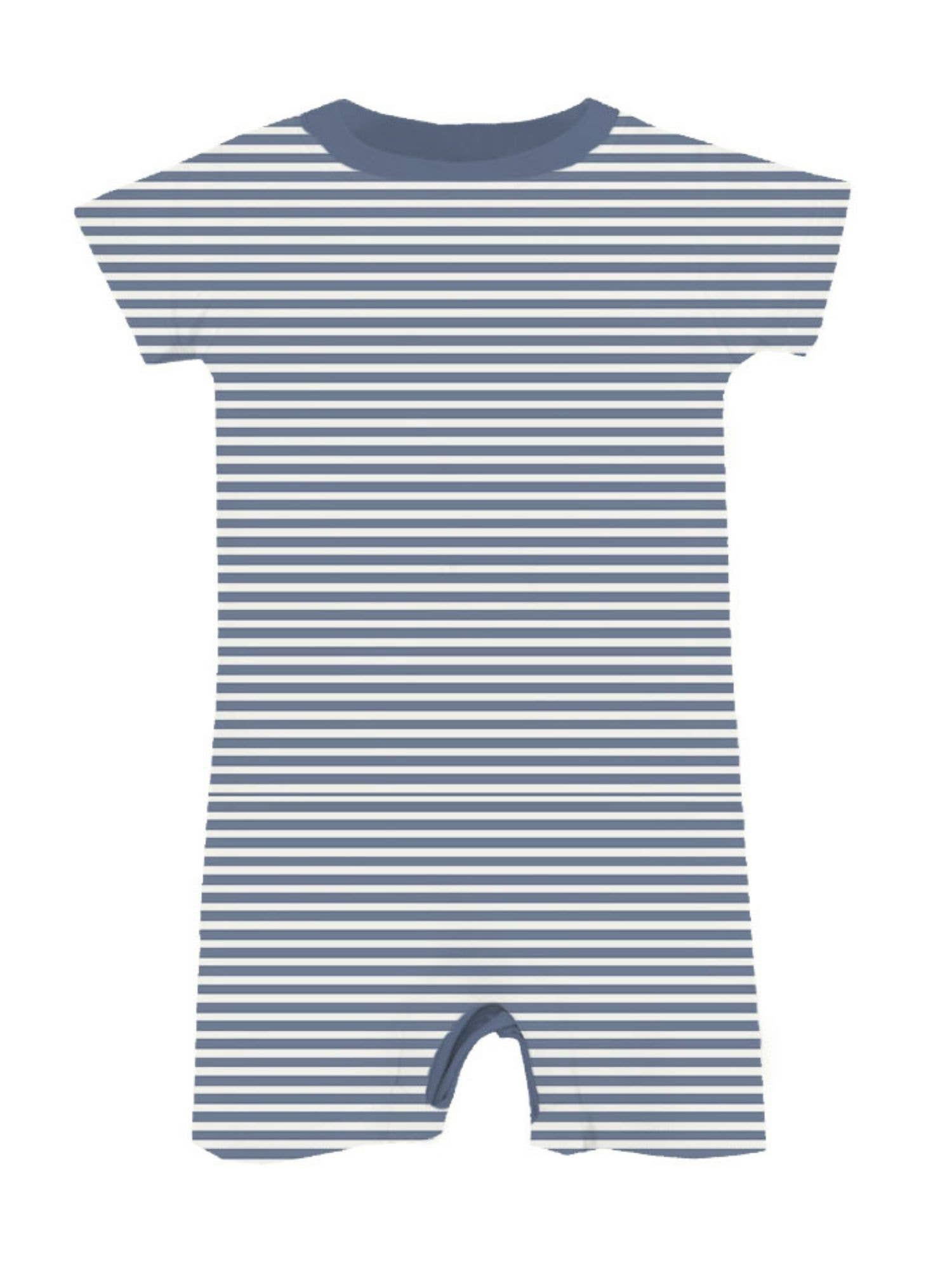 Blue Stripe Cotton Shortie Romper