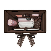 Classic Jelly Tote with Tote Organizer-Espresso Polka Dot Bow