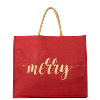 Merry Script Juco Carryall Tote Red/Gold 22x19x8