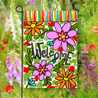 Welcome Daisy Garden Flag