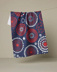 Assorted Red White And Blue Geometry Tea Towels