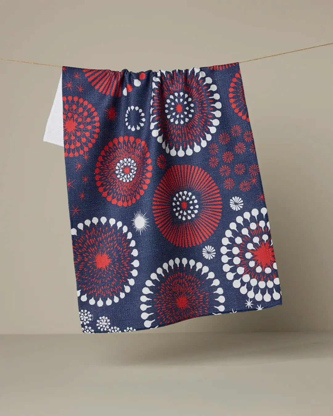 Assorted Red White And Blue Geometry Tea Towels