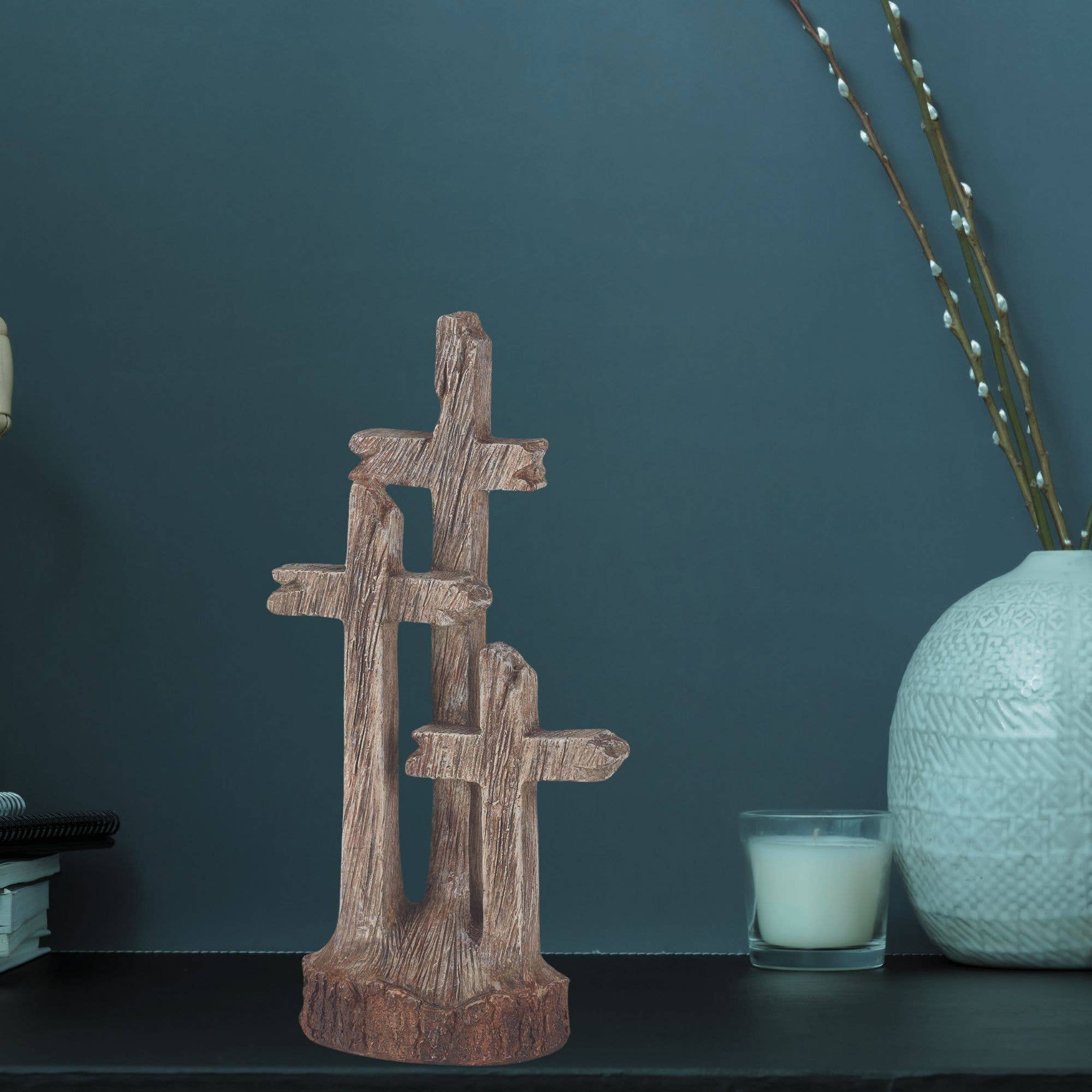 8" 3 Cross Tabletop Resin