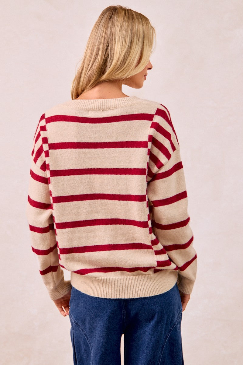 Stripe Combo Knit Top