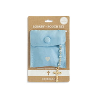 Mild Blue Rosary + Pouch
