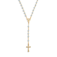 Mild Blue Rosary + Pouch