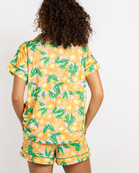 Orange Grove Short Sleeve Button Up Sleep Shirt