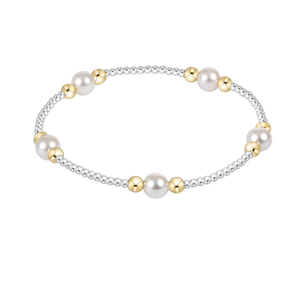 Enewton Purpose Pearl 6mm Bead Bracelet Mixed Metal