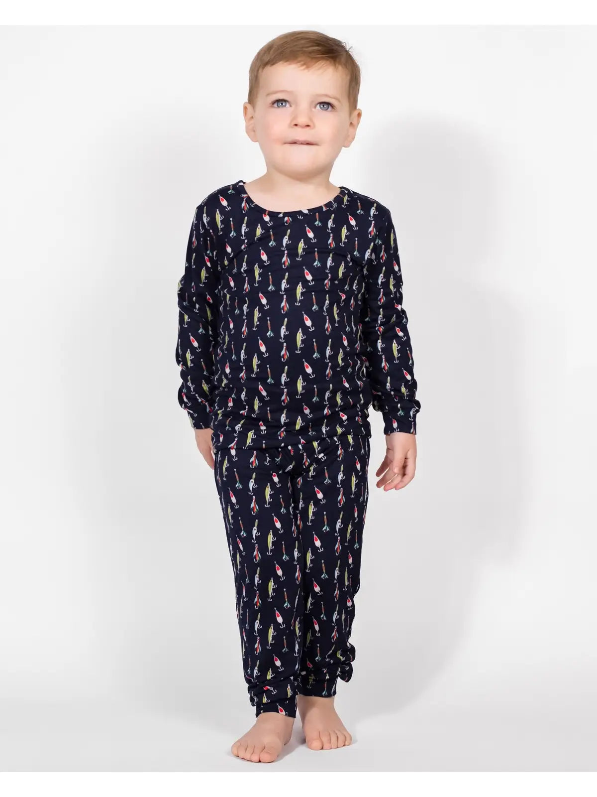 Kid's Oh Bite Me Long Sleeve Pajamas Navy/Multi