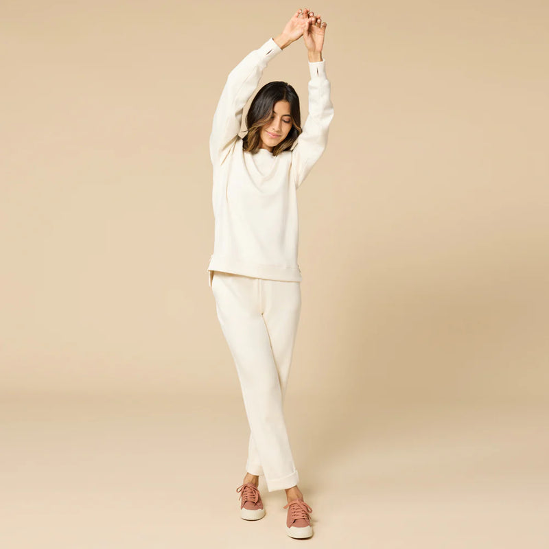 DreamTech Crew Tunic with Side Zip & Ankle Cuff Pant-Almond