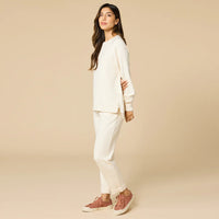 DreamTech Crew Tunic with Side Zip & Ankle Cuff Pant-Almond