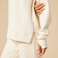 DreamTech Crew Tunic with Side Zip & Ankle Cuff Pant-Almond