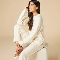 DreamTech Crew Tunic with Side Zip & Ankle Cuff Pant-Almond